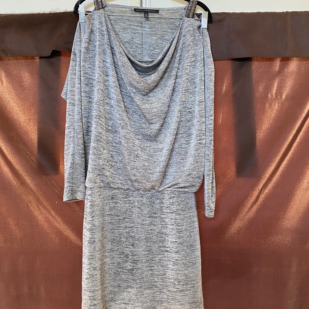 White & Black knit dress with beading